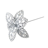 Swing Gifts Silver Jewelled Poinsettia Stem 43cm | Minimax