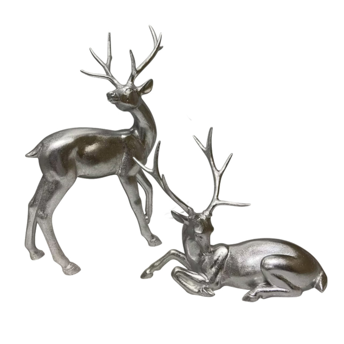 Swing Gifts Shiny Resin Deer Silver Small 2 Assorted (Price per item)  Minimax