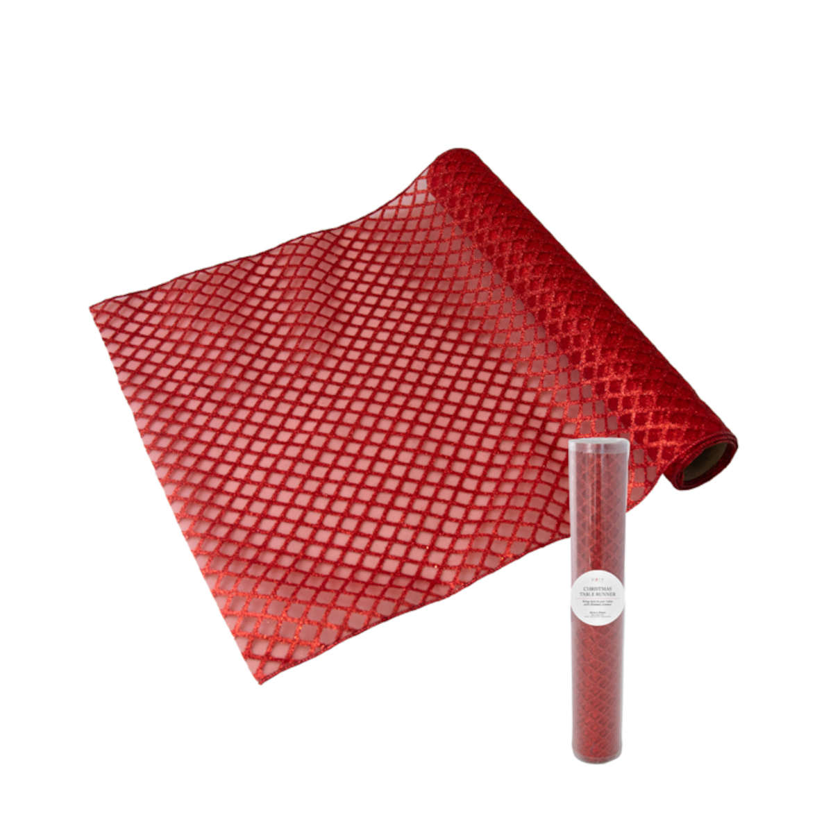 Pure Christmas Patt Table Runner Red 35x200 | Minimax