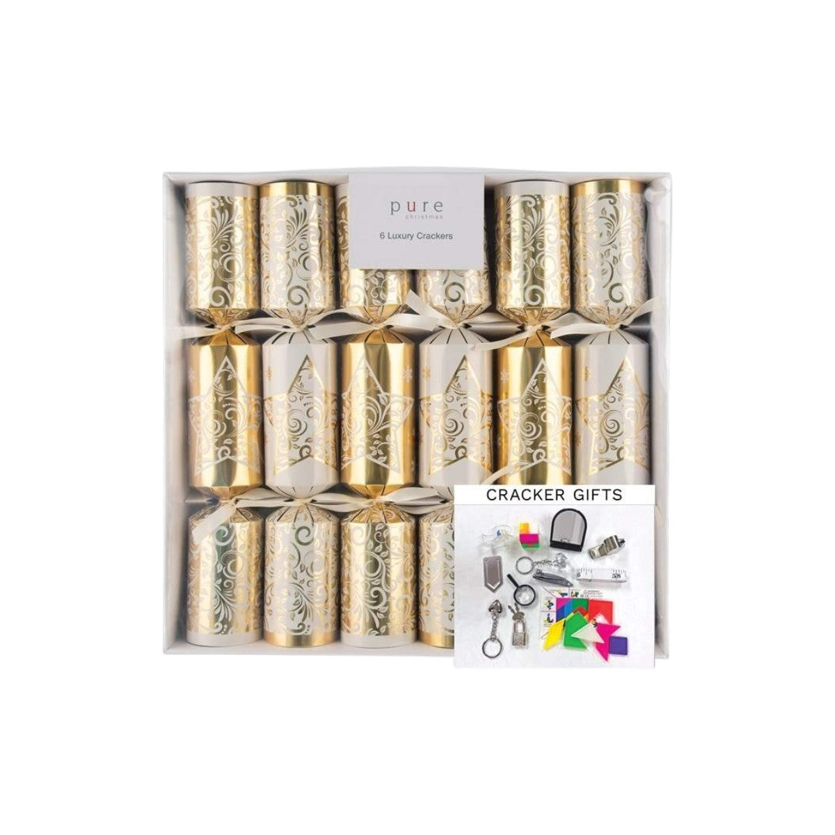 Swing Gifts Luxury Cracker Champagne Star Set of 6
