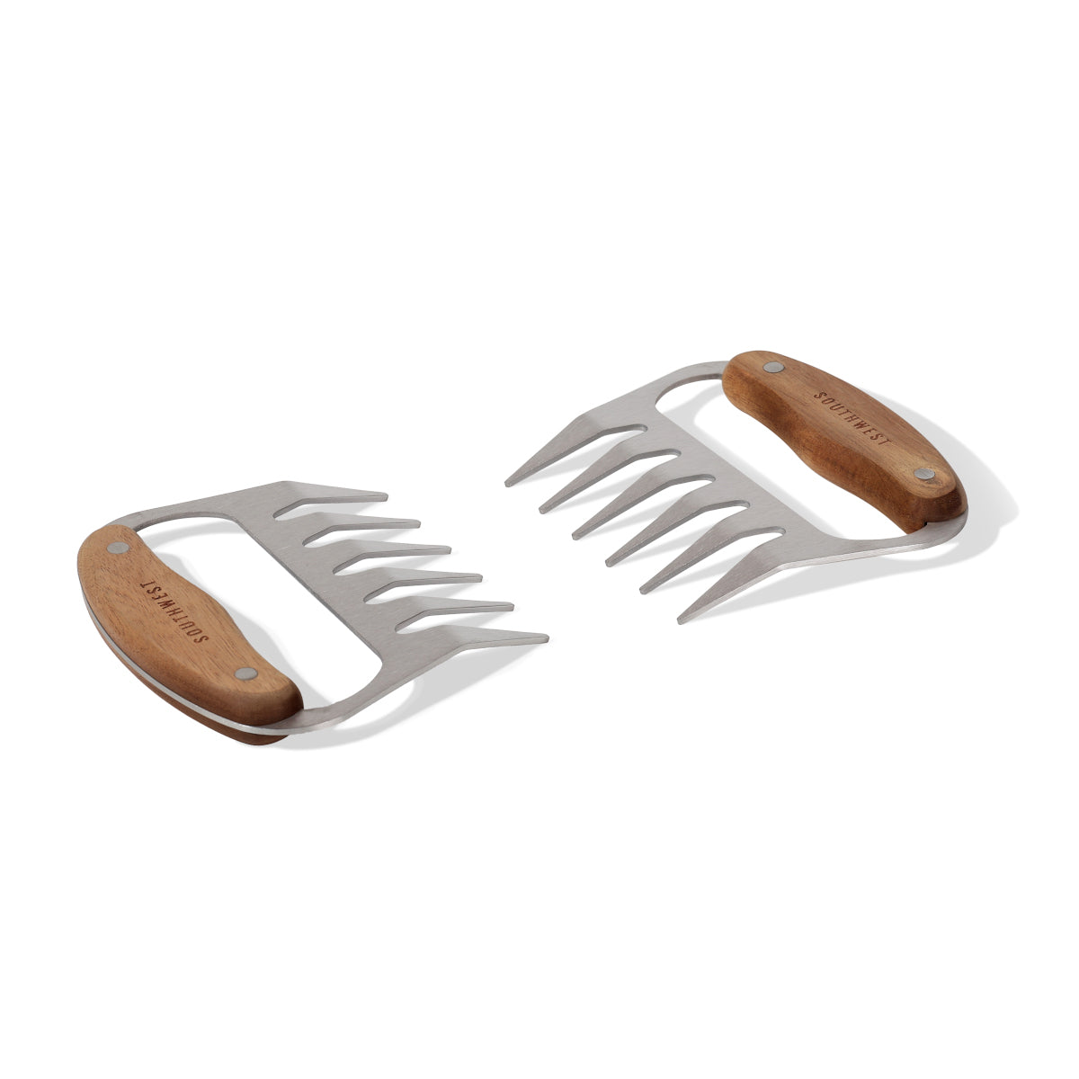 Southwest Barbecue Acacia & Stainless Steel Meat Claws Set of 2