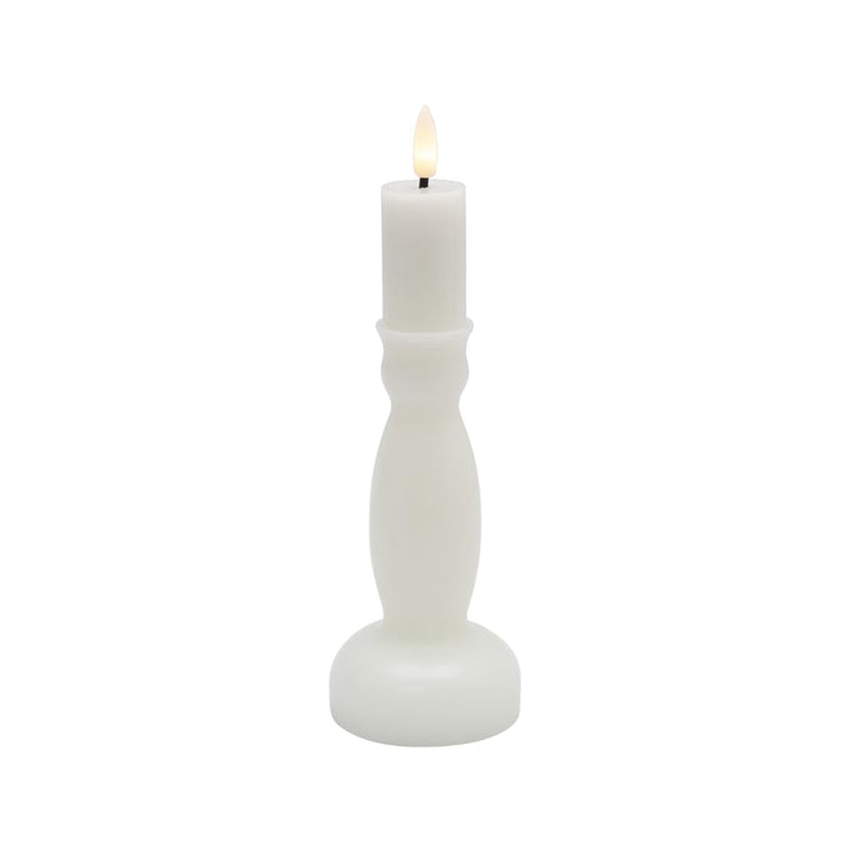Pure Christmas Flicka LED White Candlestick 21cm