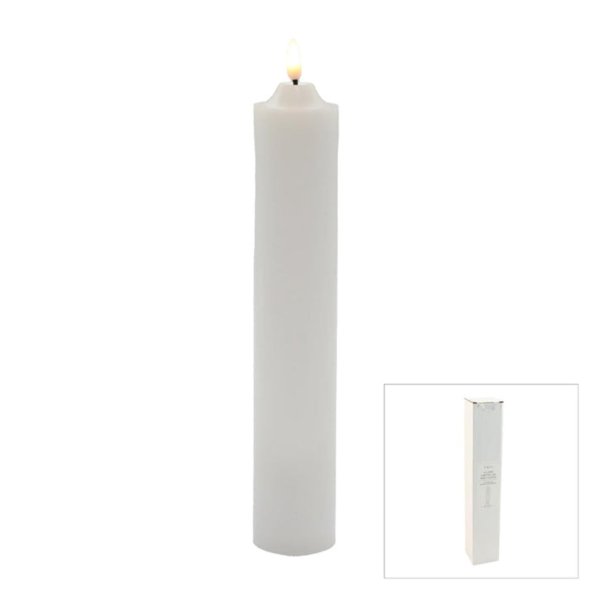 Swing Gifts LED Ellipse Narrow Pillar Candle White 5x30cm