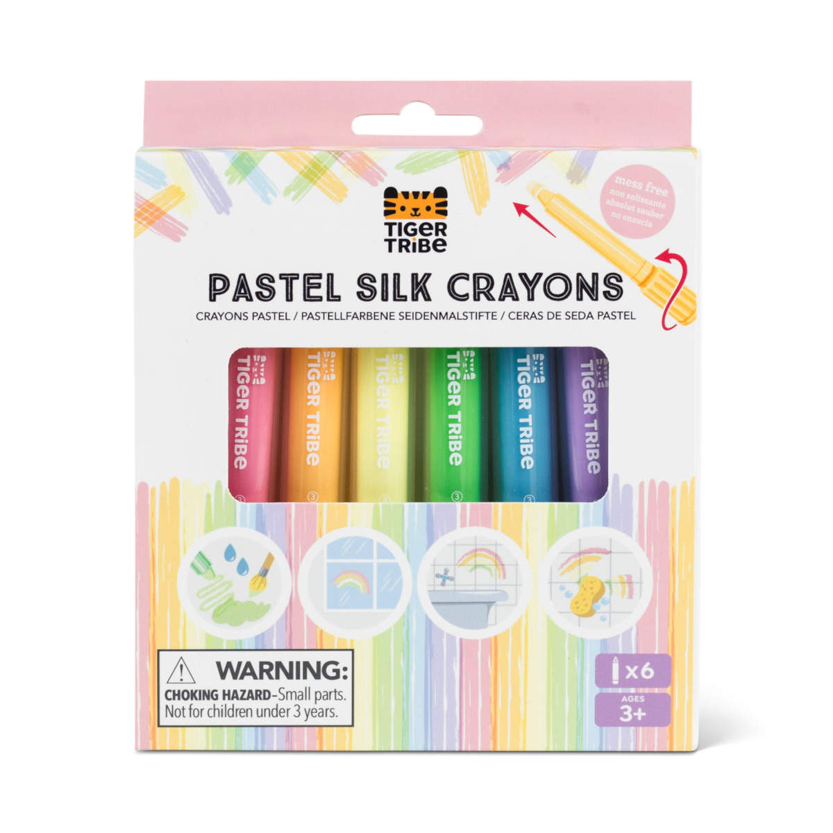 Tiger Tribe Silk Crayons Pastel (Pack of 6) | Minimax