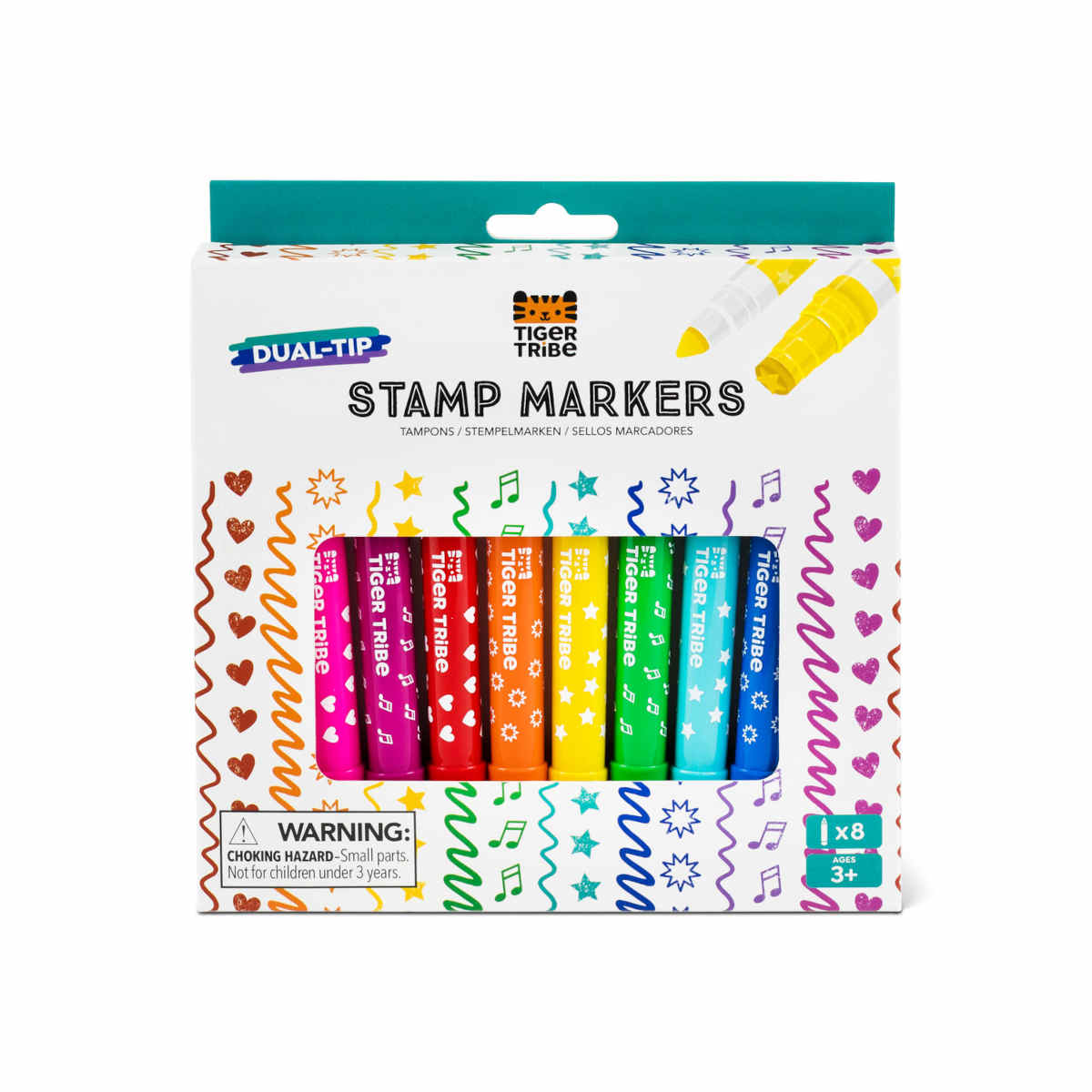 Tiger Tribe Dual Tip Stamp Markers (Set of 8) | Minimax
