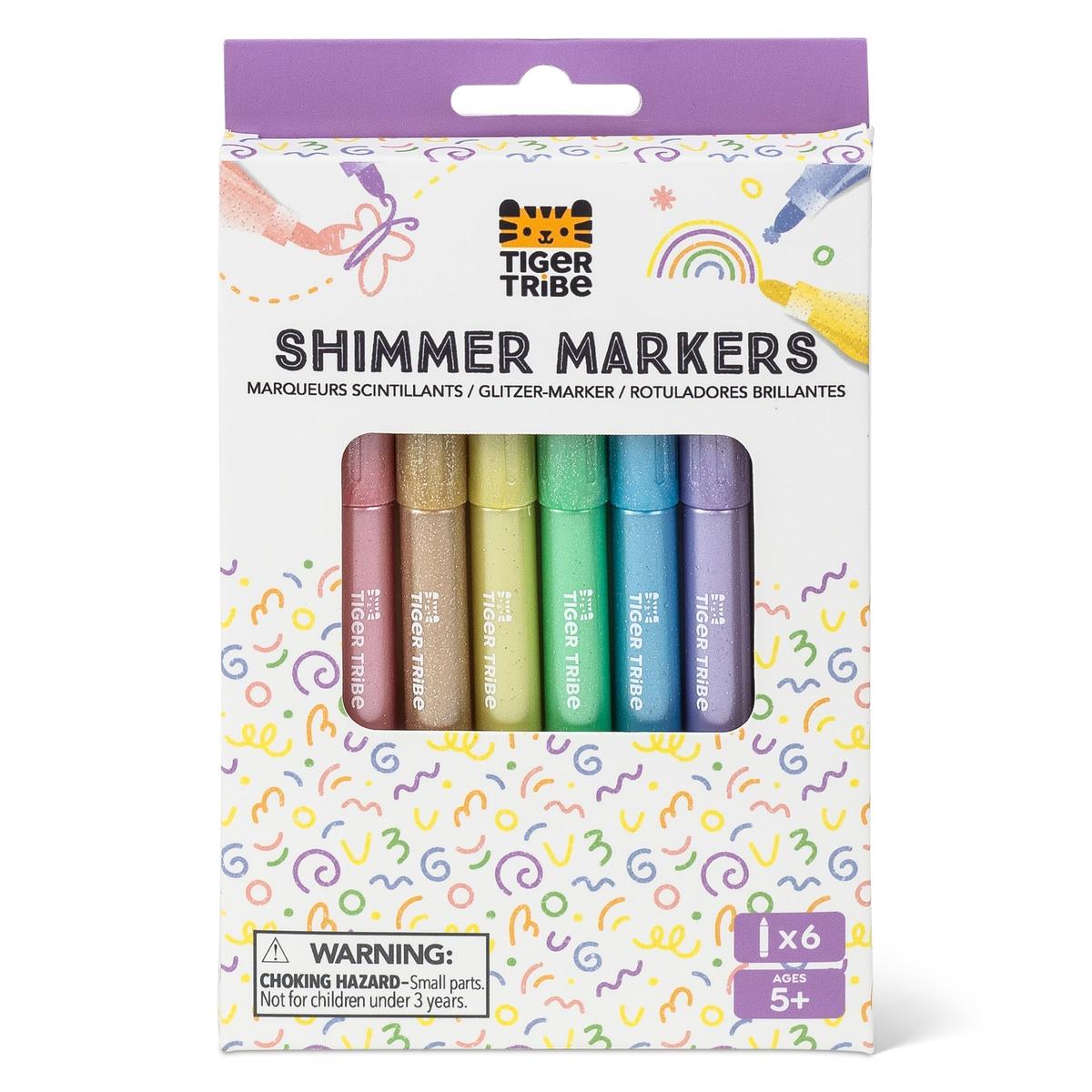Tiger Tribe Shimmer Markers Pack of 6 | Minimax