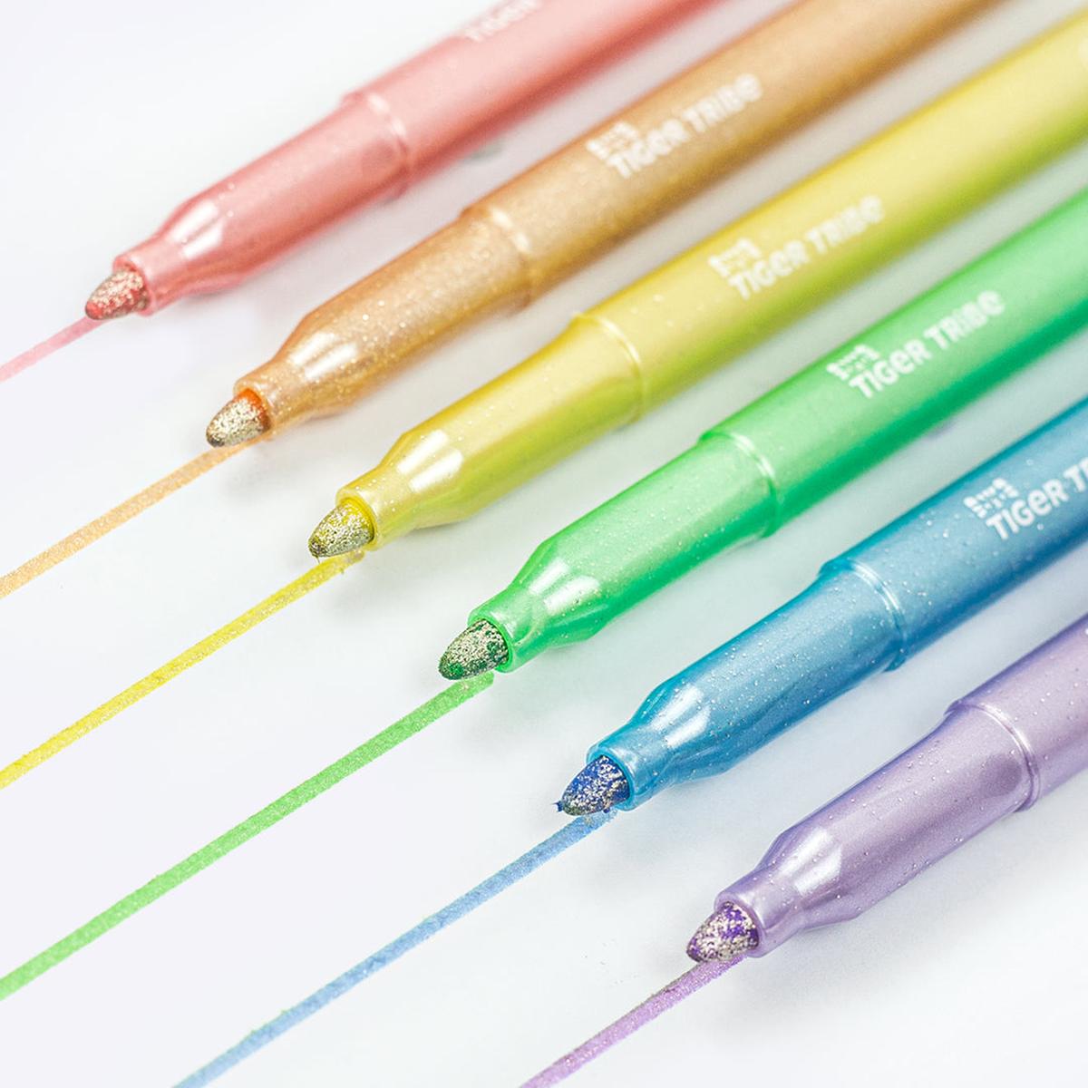 Tiger Tribe Shimmer Markers Pack of 6 | Minimax