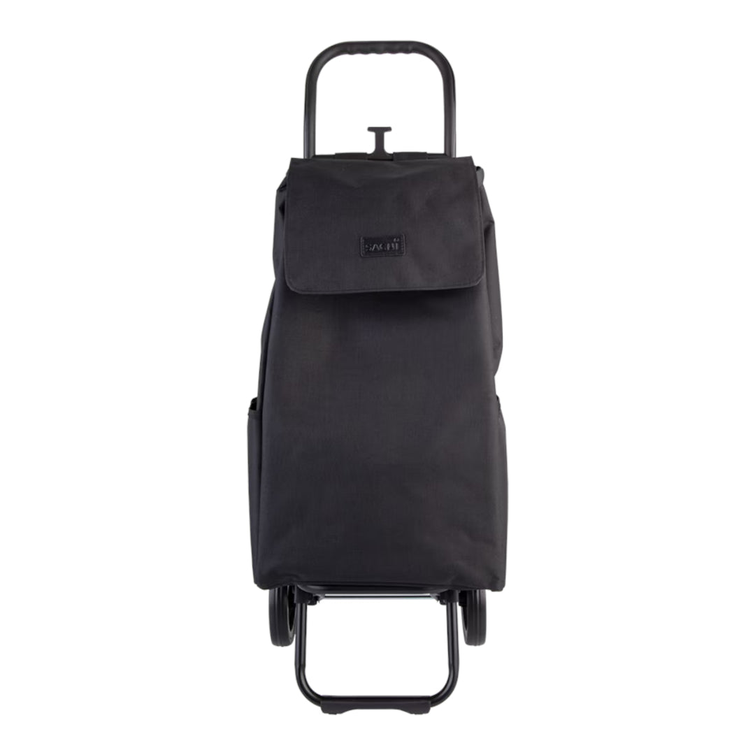 Sachi Swift shopping trolley black, foldable lightweight grocery cart with wheels and handle
