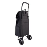 Sachi Swift shopping trolley black, foldable lightweight grocery cart with wheels and handle