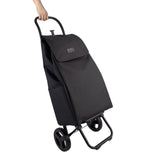 Sachi Swift shopping trolley black, foldable lightweight grocery cart with wheels and handle
