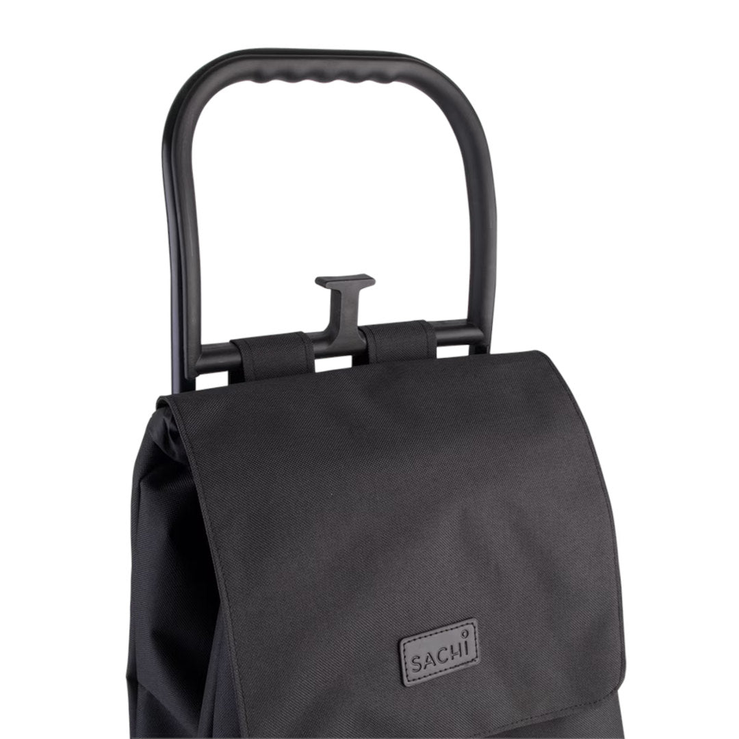Sachi Swift shopping trolley black, foldable lightweight grocery cart with wheels and handle