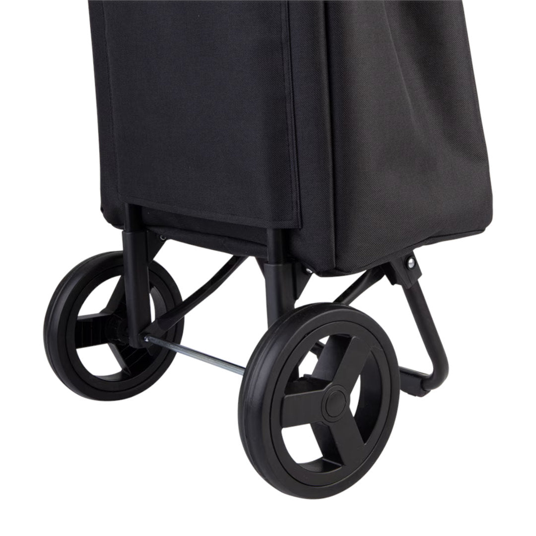 Sachi Swift shopping trolley black, foldable lightweight grocery cart with wheels and handle