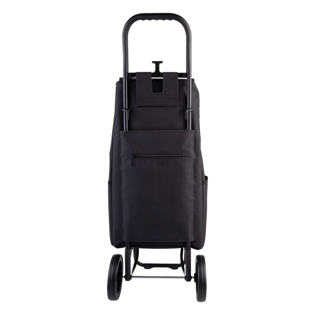 Sachi Swift shopping trolley black, foldable lightweight grocery cart with wheels and handle