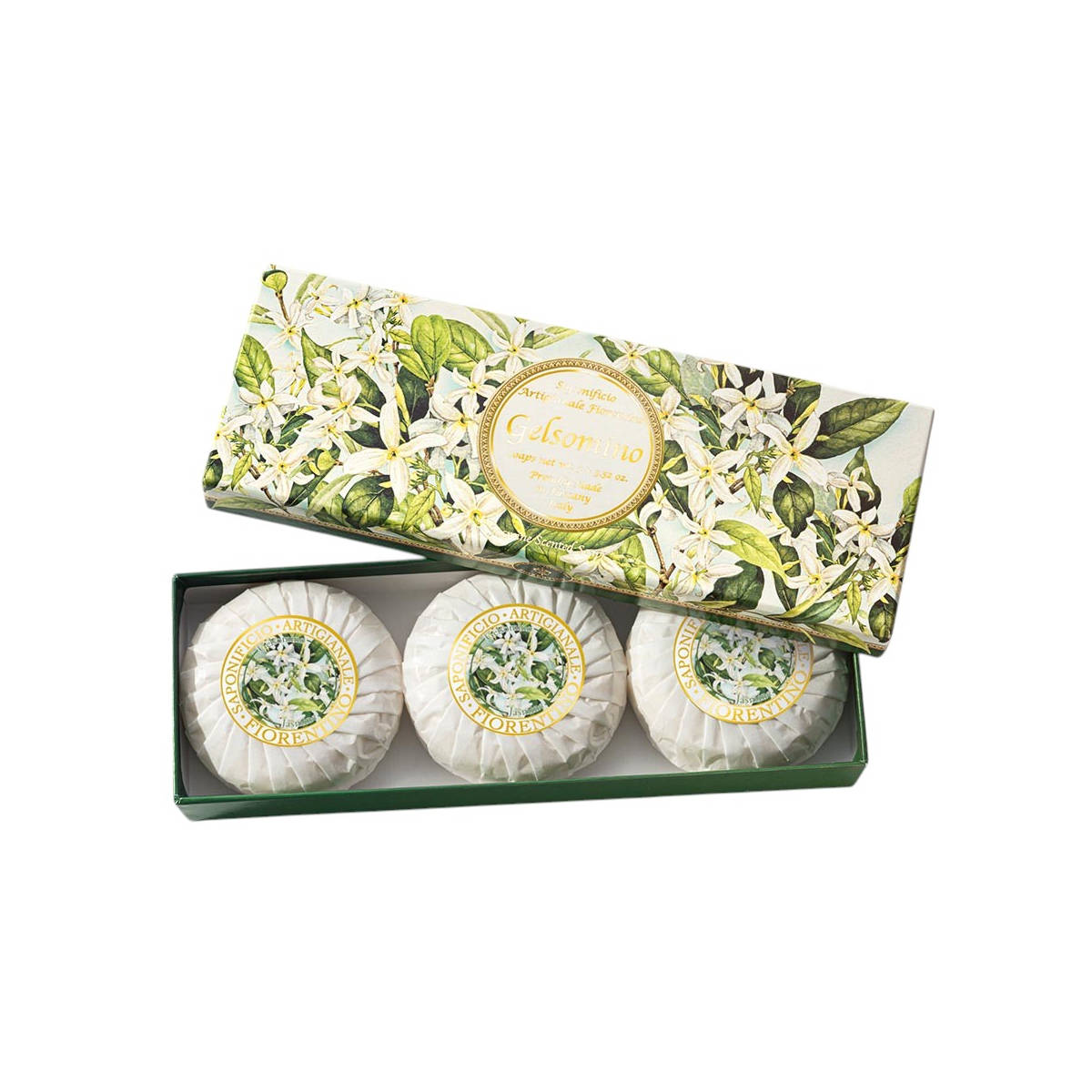 Saponificio Artigianale Fiorentino Jasmine Boxed Soap Round (Set of 3) | Minimax