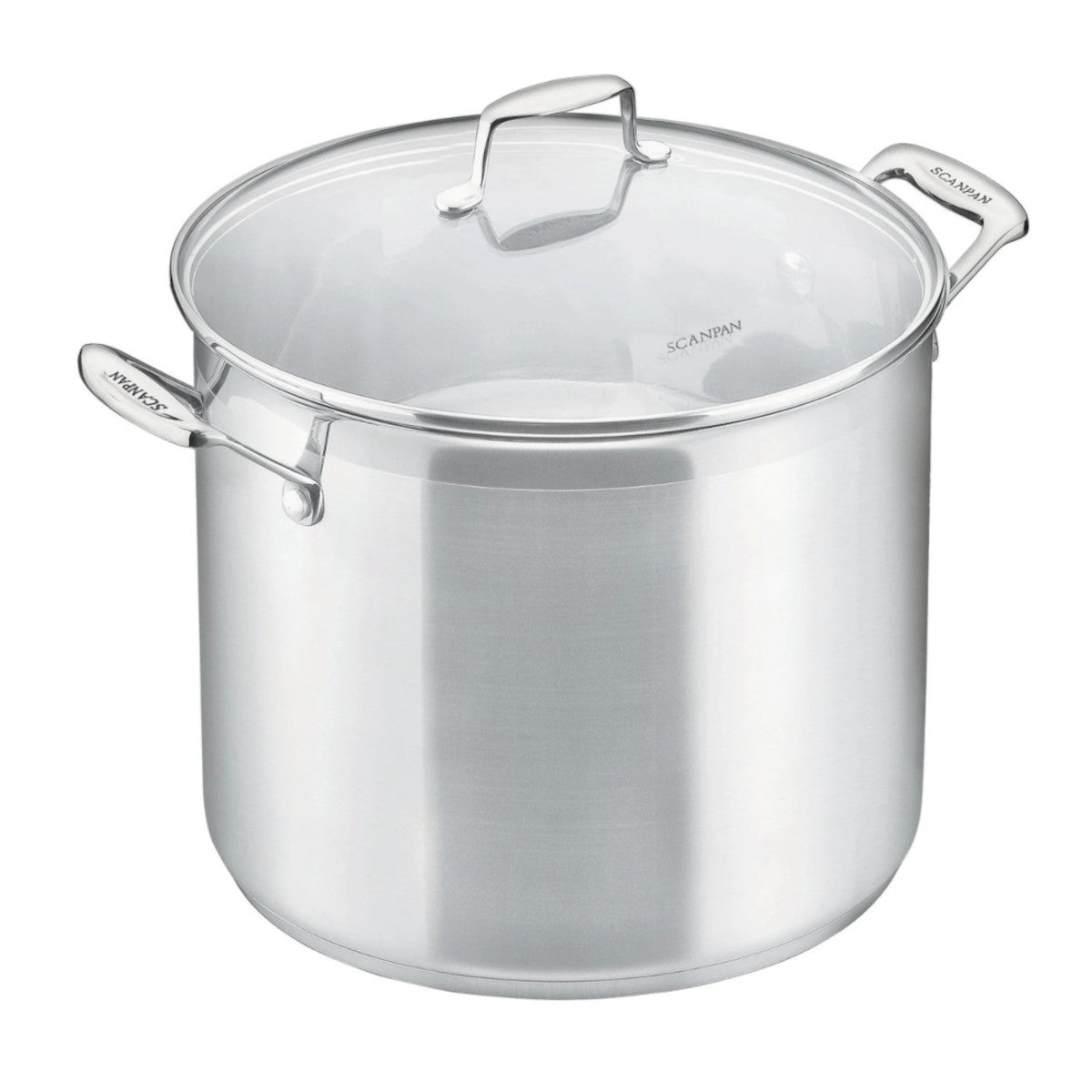 Scanpan Impact stainless steel stock pot 30cm 15L with glass lid
