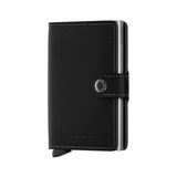 Secrid Miniwallet Original Black leather RFID wallet with aluminium card protector and snap closure