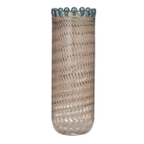 Selina Glass Vase Natural/Steel 10 x 28cm