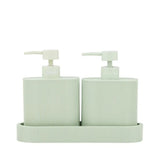 Sid Dispenser with Tray Seafoam Set of 2