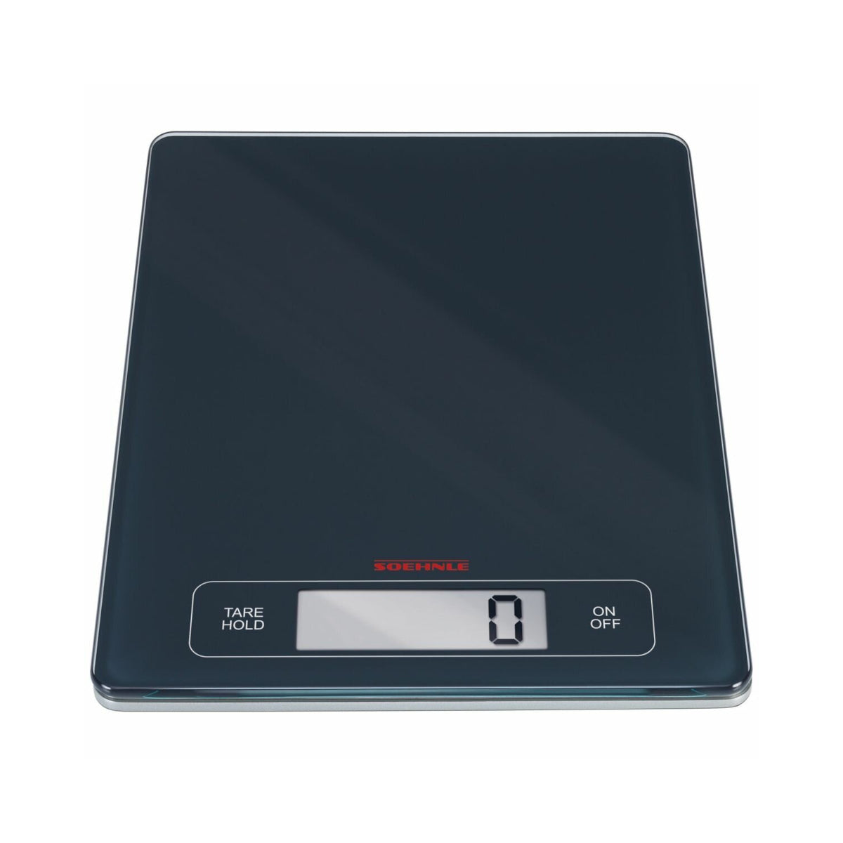 Soehnle Profi kitchen scale front view, LCD display with tare hold function and 15kg capacity