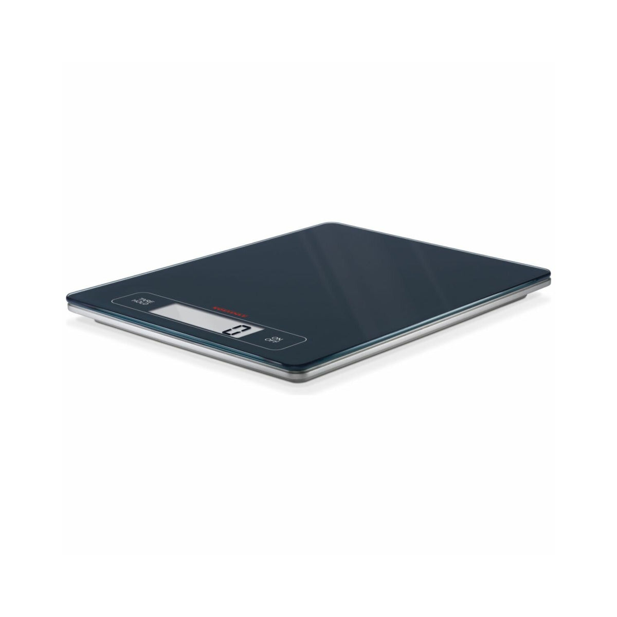 Soehnle Profi kitchen scale angled view, slim glass platform digital food scale design