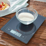 Soehnle Profi digital kitchen scale weighing ingredients in bowl, 15kg capacity food prep scale