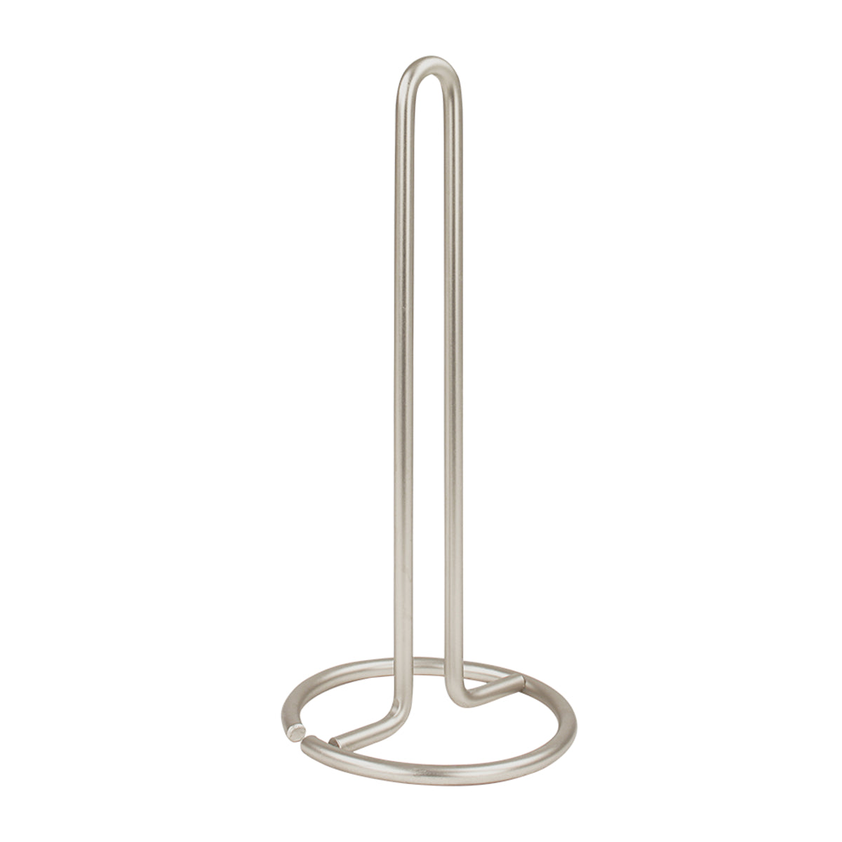 Spectrum Euro Paper Towel Holder Satin with sleek metal frame and round base