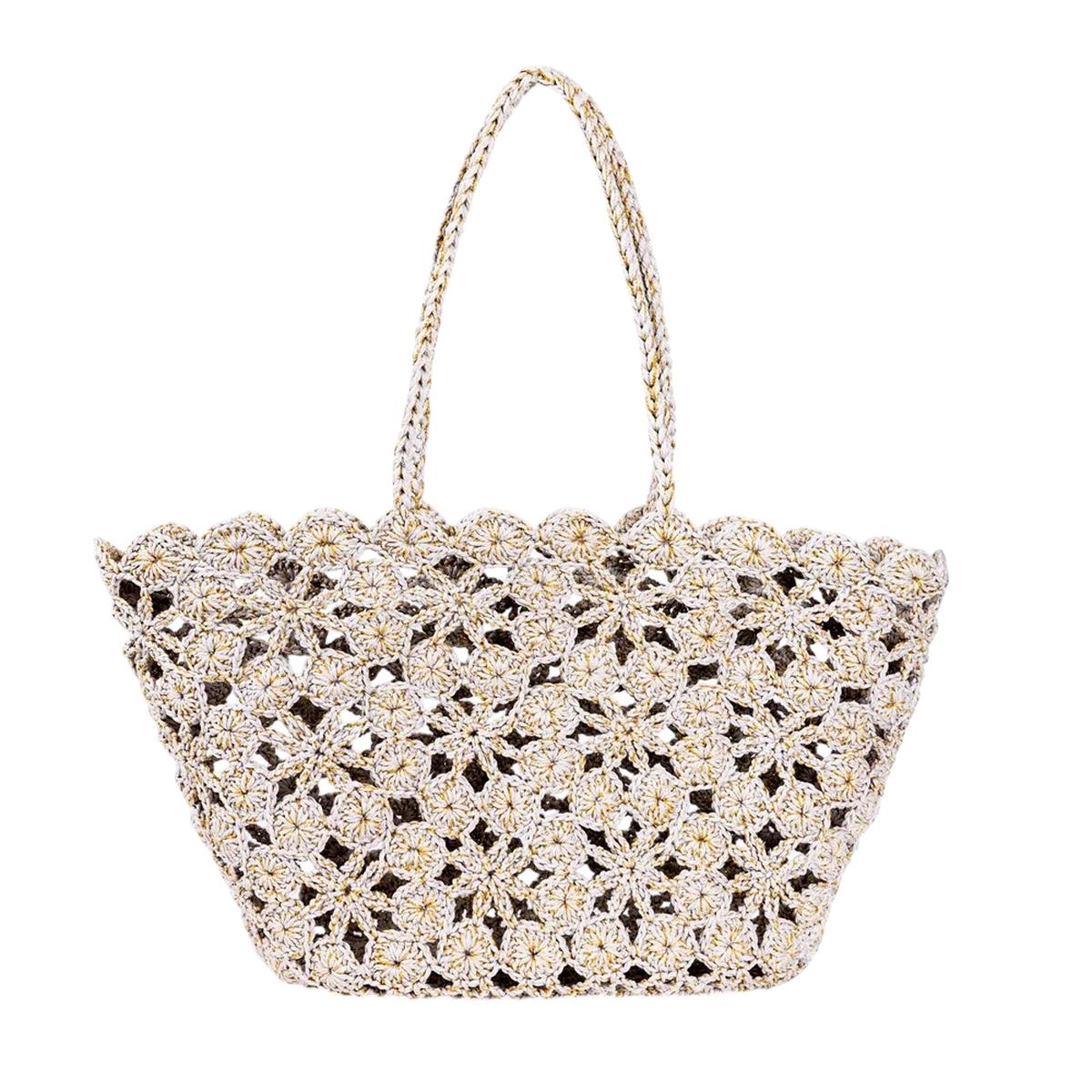 French Bazaar Jane Crochet Basket Beige/Gold | Minimax
