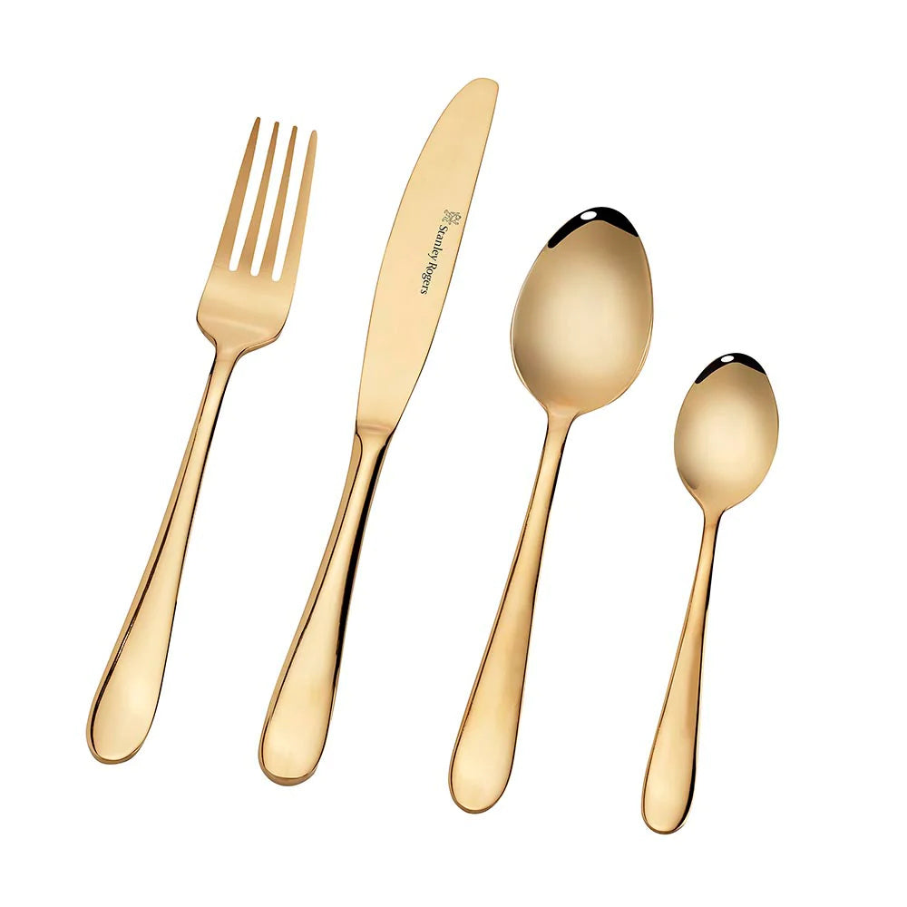 Stanley Rogers Albany Cutlery Set Gold 16 Piece | Minimax