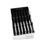 Stanley Rogers Pistol Grip steak knife set of 6 in polished stainless steel with serrated blades