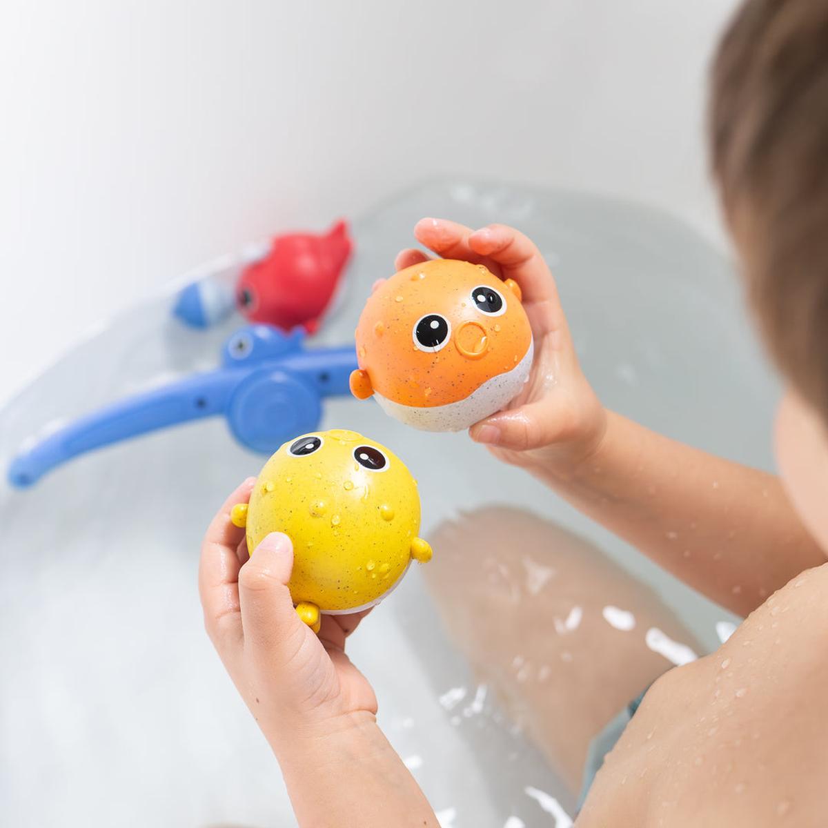 Tiger Tribe Catch & Splash Bath Fishing Game featuring colourful floating fish and blue rod
