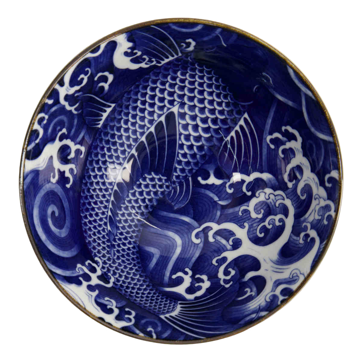 Tokyo Design Japonism Tendon Bowl Blue Carp 17cm