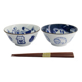Tokyo Design Kawaii Neko Cat Bowl 2pc With Chopsticks Twin Cat Gift Boxed | Minimax
