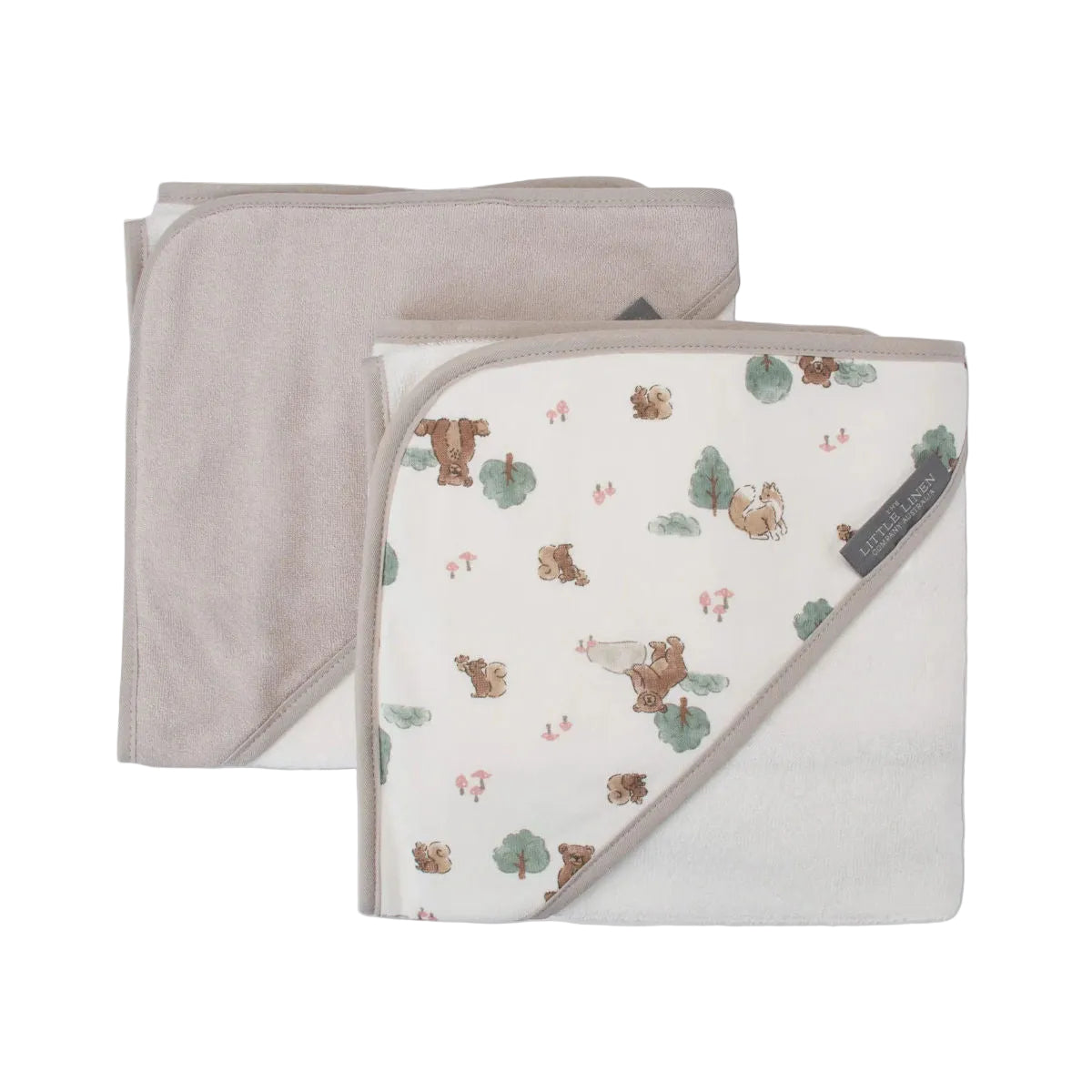 Little Linen Willow Bear Baby Hooded Towels (Pack of 2) | Minimax