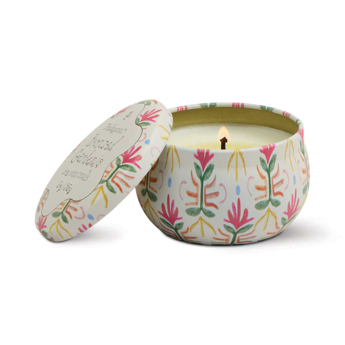 Paddywax Tulip Bronzed Gardenia Printed Tin Candle 2oz (56g) | Minimax