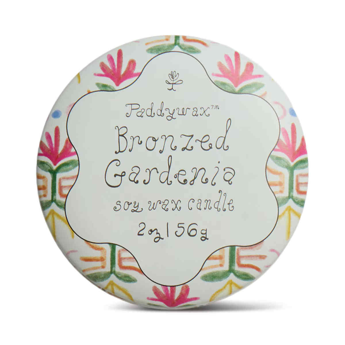 Paddywax Tulip Bronzed Gardenia Printed Tin Candle 2oz (56g) | Minimax