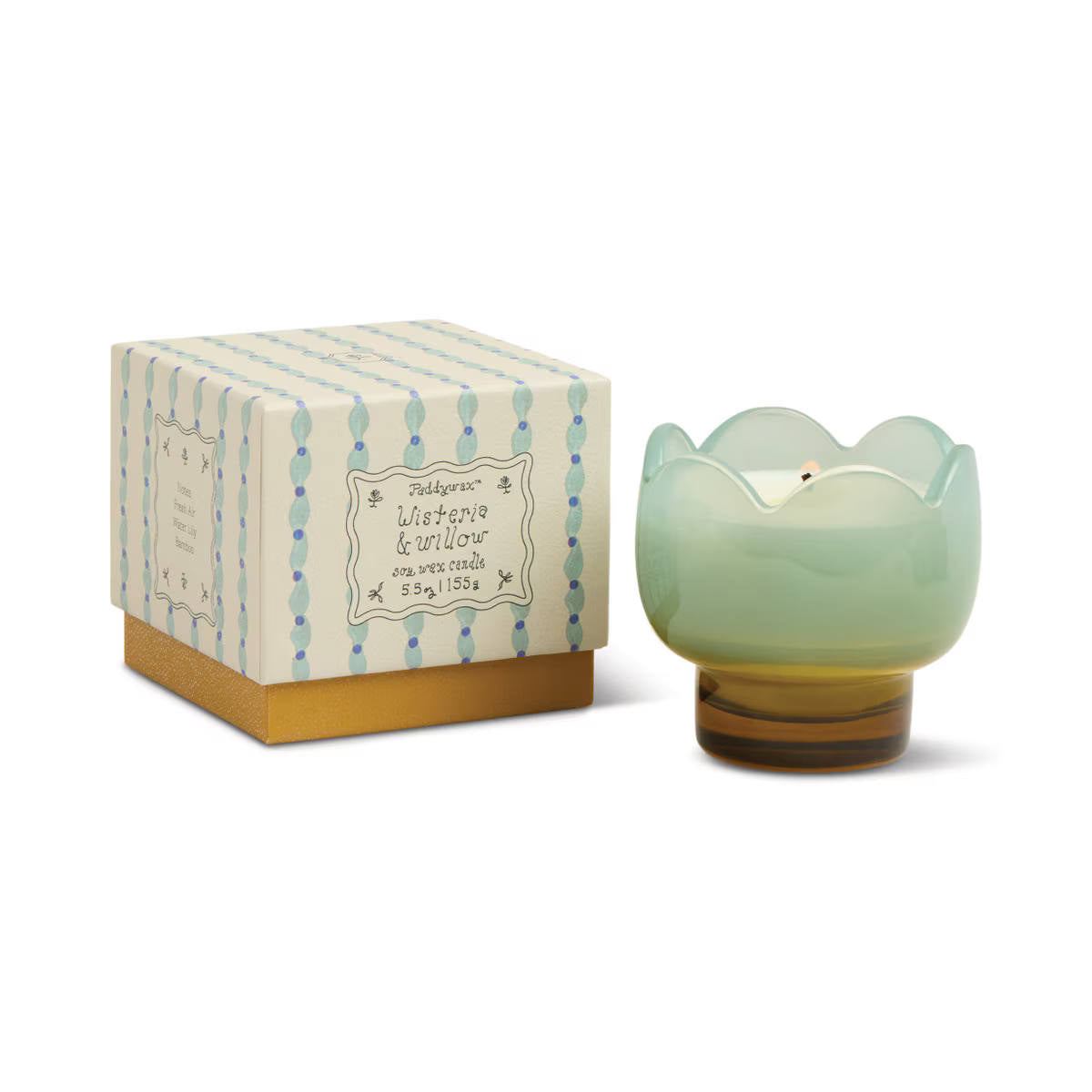Paddywax Tulip Wisteria & Willow Glass Candle 155g | Minimax