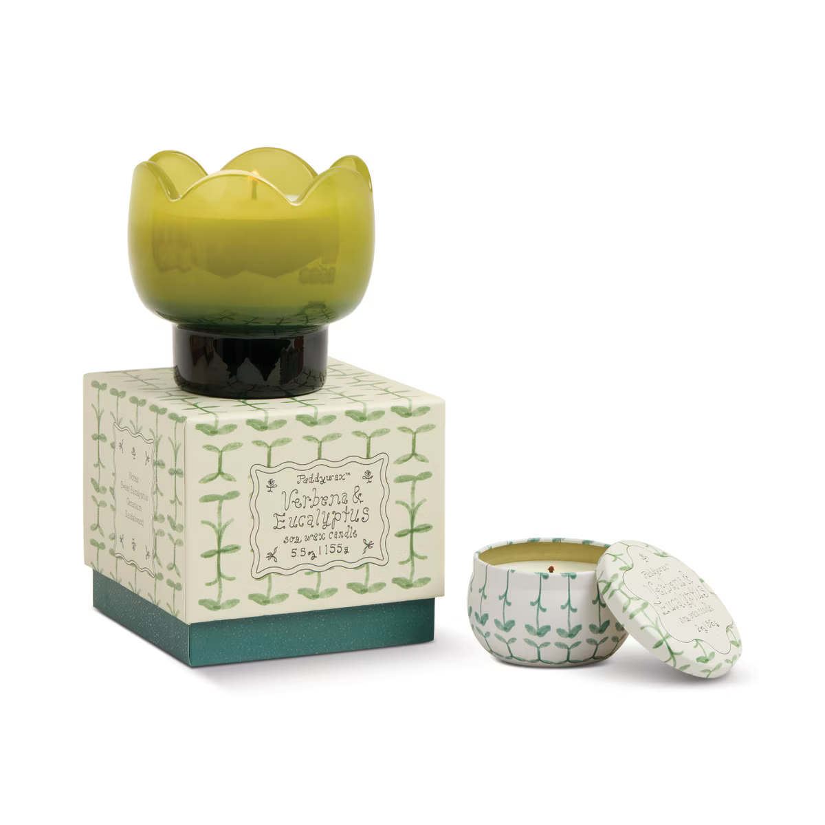 Paddywax Tulip Verbana & Lemongrass Glass Candle 155g | Minimax