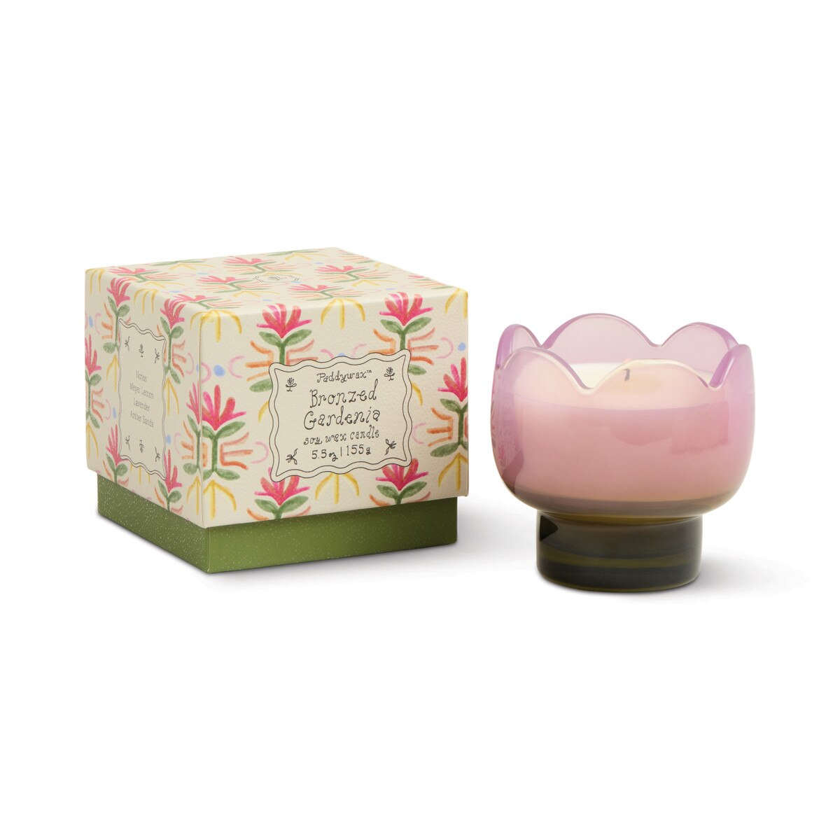 Paddywax Tulip Bronzed Gardenia Glass Candle 155g | Minimax