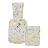 Pilbeam Living Bee Carafe Set 770mL – elegant clear glass carafe and tumbler set with delicate gold bee and vine design for stylish serving