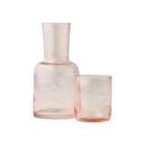 Pilbeam Living Blooming Bee Carafe Set Pink 770ml with etched floral design and matching glass