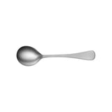 Tablekraft Elite Soup Spoon – sleek stainless steel soup spoon with a smooth, rounded handle, plain background