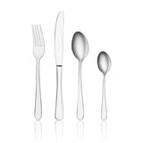 Tablekraft Luxor cutlery set 32 piece with polished stainless steel fork, knife, spoon, and teaspoon