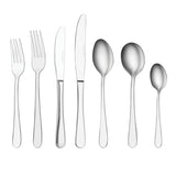 Tablekraft Luxor cutlery set 56 piece with polished stainless steel fork, knife, spoon, and teaspoon