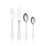 Tablekraft York cutlery set 32 piece with polished stainless steel fork, knife, spoon, and teaspoon