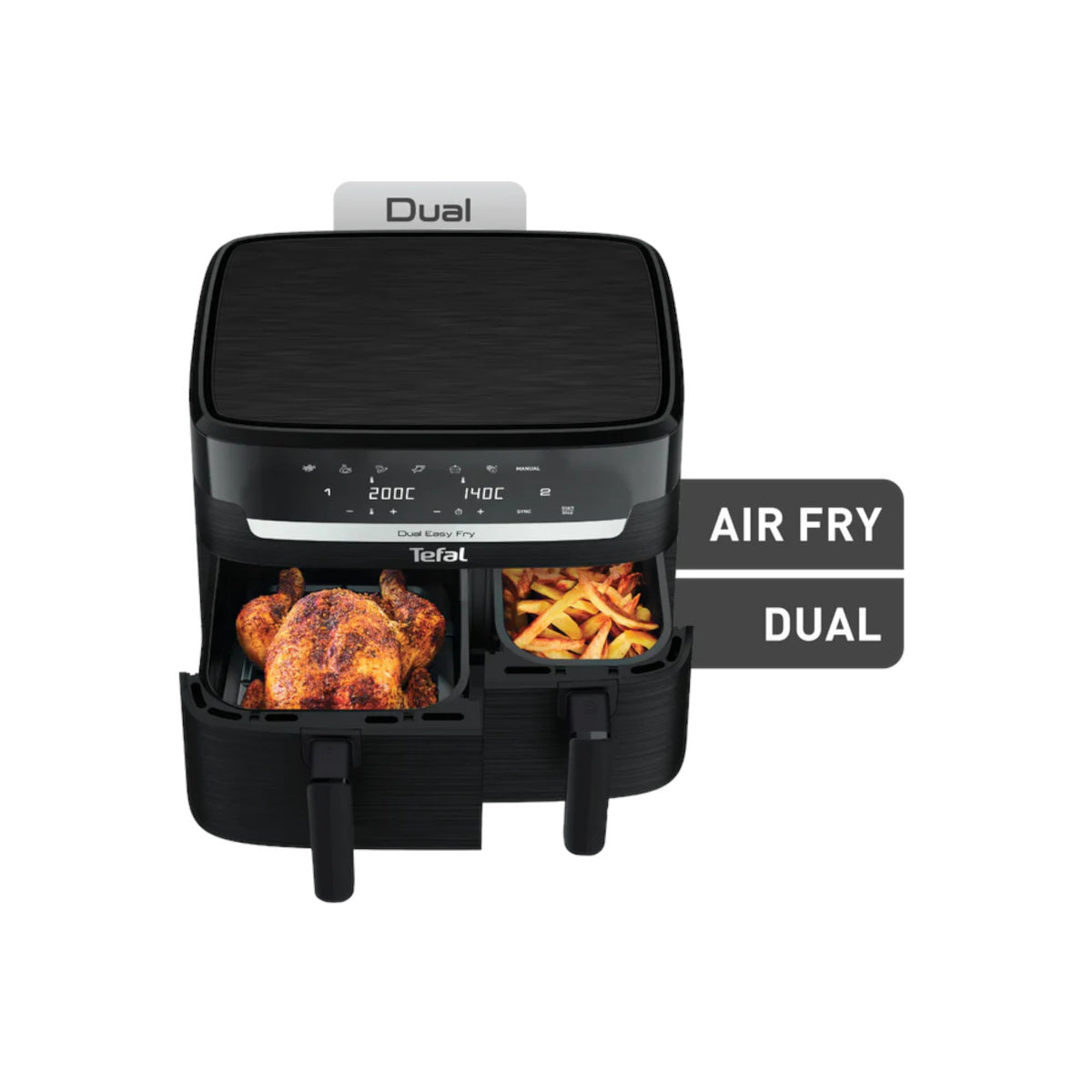 Tefal Dual Easy Fry Essential Drawer Air Fryer XXL Black | Minimax