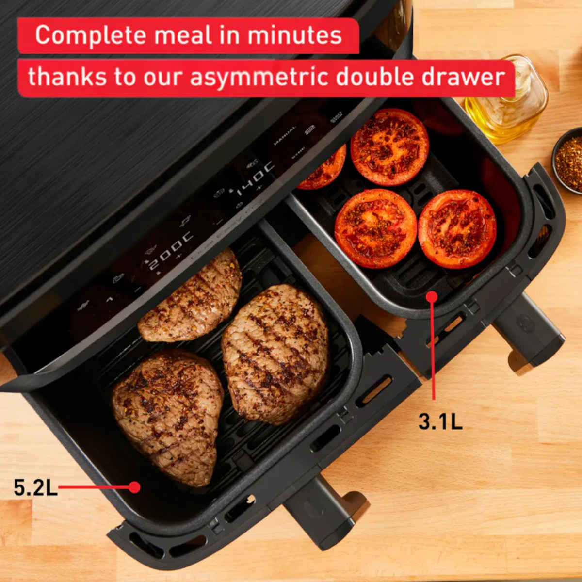 Tefal Dual Easy Fry Essential Drawer Air Fryer XXL Black | Minimax
