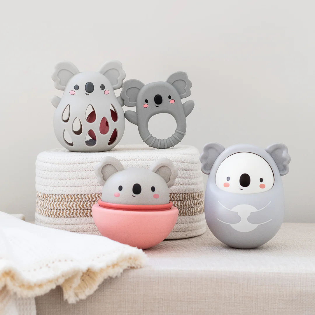 Tiger Tribe Roly Poly Koala baby toy wobble toy with rounded base cute koala design