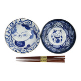 Tokyo Design Kawaii Cat Neko Bowl Chopsticks Set 2 Piece – Set of 2 bowls and chopsticks with cat design
