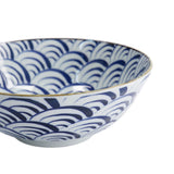 Tokyo Design Natsu Nami Ramen Bowl Blue 21cm – close-up of rim and detailed wave design