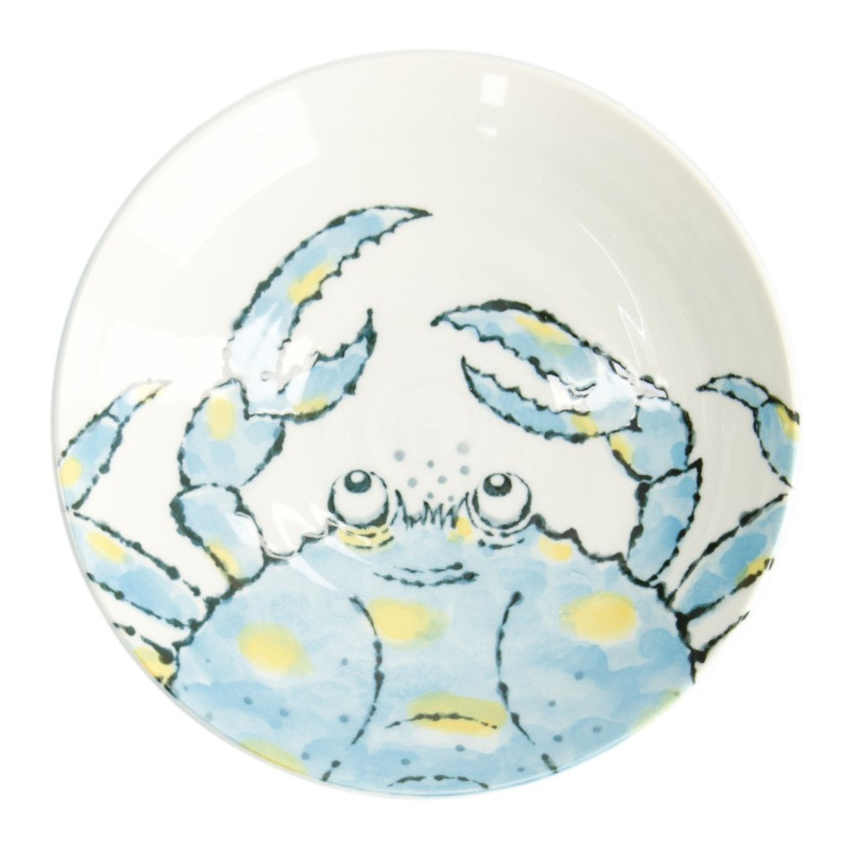 Tokyo Design Seafood Deep Plate 21.5cm in light blue with seafood illustration